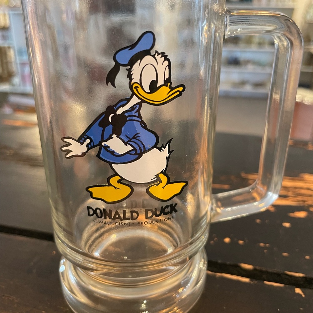 Vintage Disney Donald Duck Glass Mug
